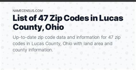 lucas county zip code|Zip Codes in Lucas County, Ohio by Population (2024).